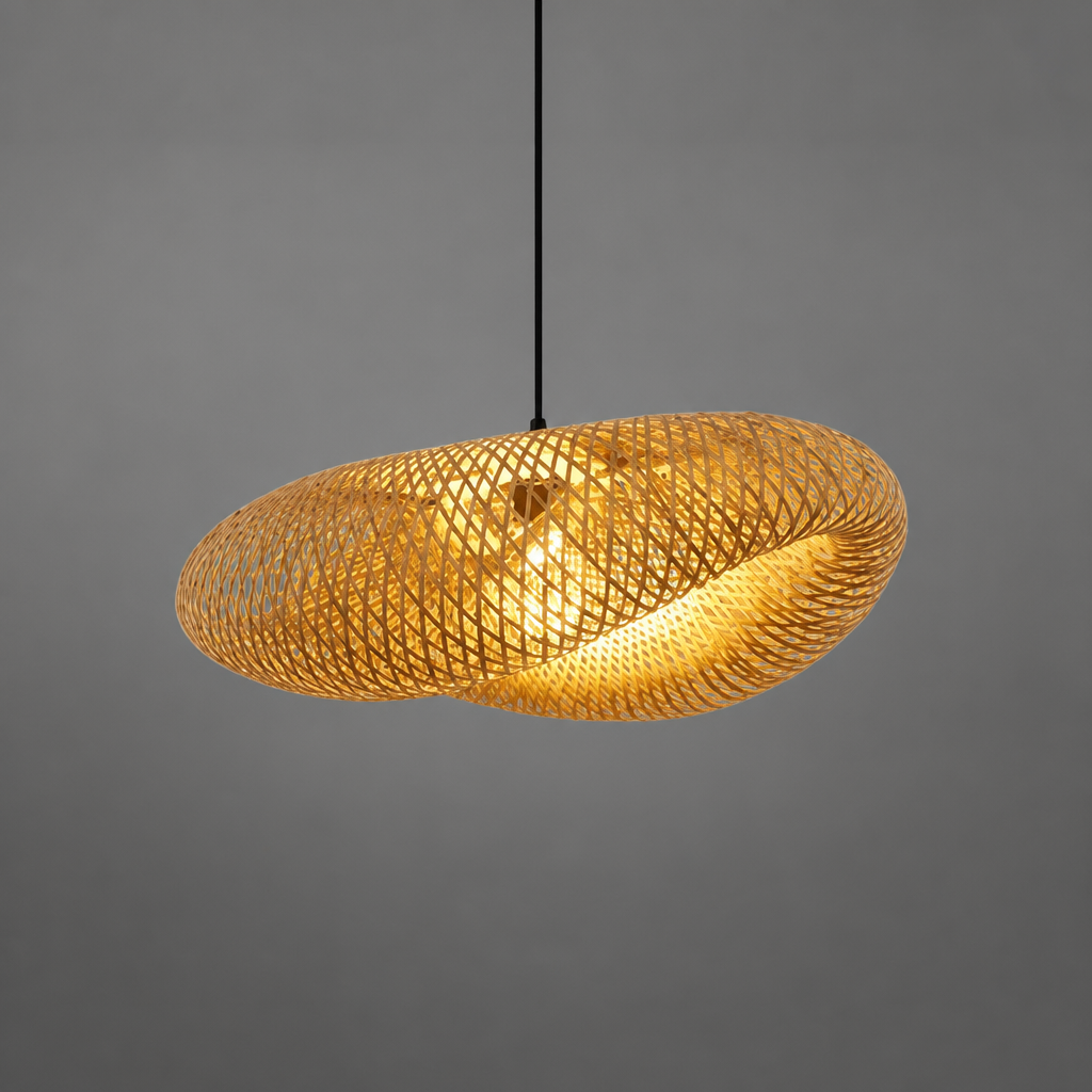 Vintage Bamboo Handwoven Pendant Light-1 - Image 10