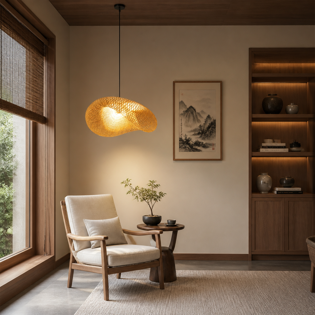 Vintage Bamboo Handwoven Pendant Light-1 - Image 5