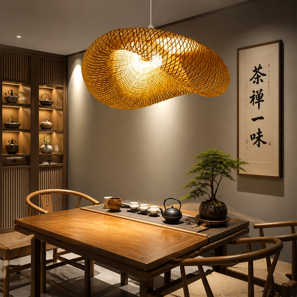 Vintage Bamboo Handwoven Pendant Light-1 - Image 7