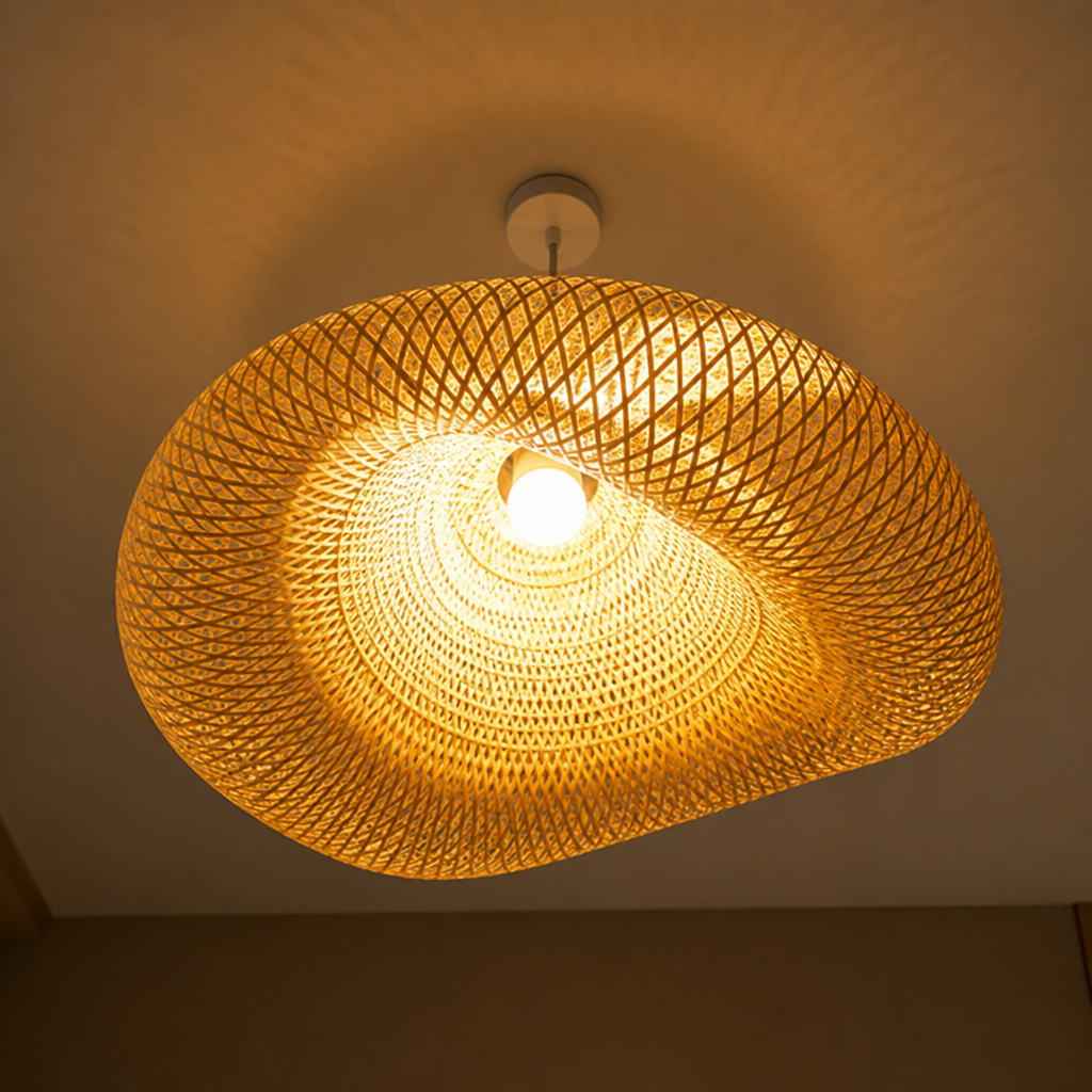 Vintage Bamboo Handwoven Pendant Light-1 - Image 8