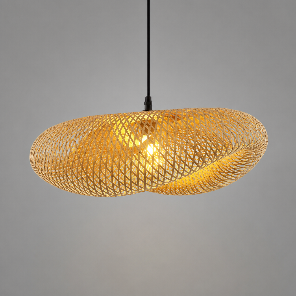 Vintage Bamboo Handwoven Pendant Light-1 - Image 9