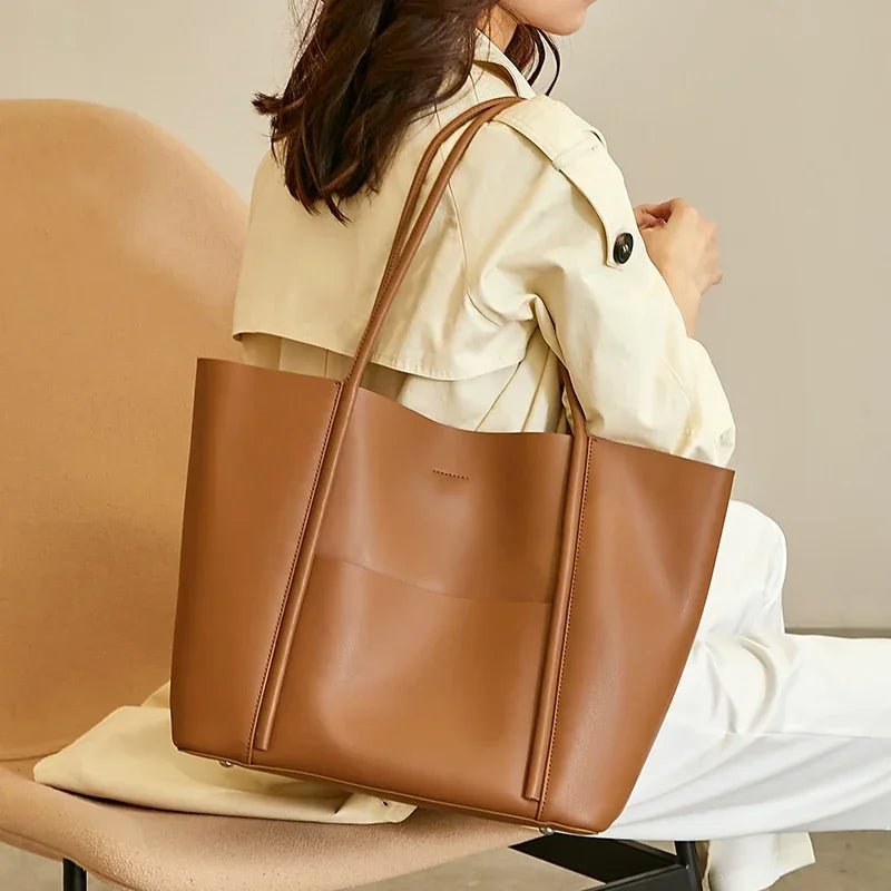 Genuine Leather Tote Bag – Women’s Work & Daily Bag - Image 4